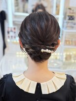 結婚式 二次会 お呼ばれ アップスタイル+パールピン