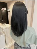 福山美容室carry 髪質改善ストレート透明感ブルーブラック20代