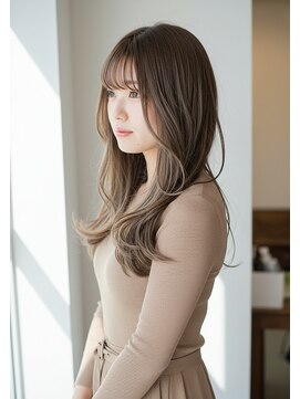 フュージョンファイブ(FUSION5) レイヤーロングベージュ20代30代40代くびれエクステ韓国ヘア