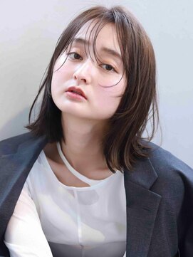 ムウ 難波(MOU) ナチュラルボブ暗めカラーグランマッシュデザイン20代30代40代50