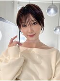 大人ガーリー/ダークアッシュ/似合わせカット/レイヤーショート