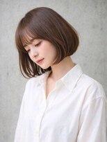 ビューティースペースラルジュヘアー(Beauty Space Large hair)&nbsp;愛され暗髪内巻きボブ重め肩ラインボブ切りっぱなしミディアム