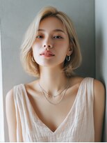 ロッソ 大橋店(Rosso) ハイトーンの流し前髪ボブ【大橋】
