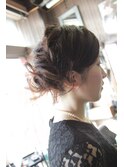 結婚式向け♪バングレス♪サイド編み込みアップアレンジ