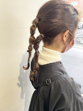 ヘアー アイス 御器所本店(HAIR ICI) ヘーゼルブラウン × アレンジ
