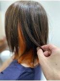 インナーカラー 外ハネ 切りっぱなしボブ（永井）