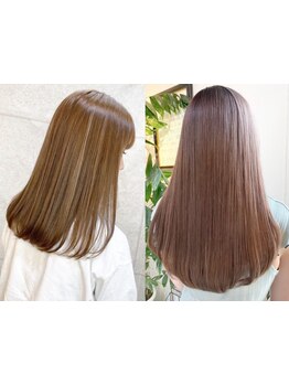 [クオライン縮毛矯正+カット+トリートメント\16900]クセやうねりがお悩みの方も湿気に負けないまとまる髪へ