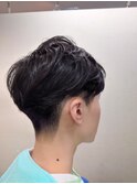 ツーブロックバーバーマッシュ ショート ビジネスマン 学生 黒髪