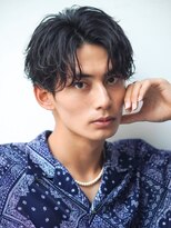 オーシャントーキョー シブヤジンナン(OCEAN TOKYO shibuya JINNAN) 人気黒髪センターパートモテ無造作パーマ