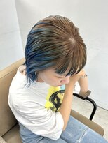 ヘアー アイス 御器所本店(HAIR ICI) 20代30代★根元残しルーツカラー/ブルーぱつっとボブスタイル