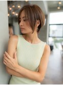 ショートヘア似合わせカットグレージュカラーイメチェン小顔