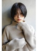 大人可愛い20代30代40代黒髪前下がりショートボブ丸みショート◎