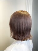 切りっぱなしボブ/ラベンダーグレージュ