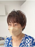 前髪ありショートパーマ