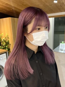 キラ 原宿(KILLA) ブリーチありダブルカラー/ピンクラベンダー/ローレイヤー/原宿