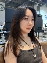 ノラ ヘアーサロン(NORA HAIR SALON) レイヤーカットハッシュカットセンターパート顔まわりカット