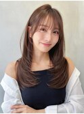 □ 韓国大宮顔周りレイヤーカットハッシュカットワンホンヘア