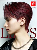 【LIPPS天神】赤髪韓国フェザーパーマダウンパーマウルフ
