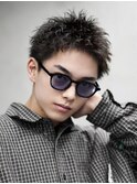 短髪スパイキーショートメンズカットツイストスパイラルパーマ