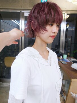 イェン(Yen.) デザインハイライトミックスカラーショートレイヤーボブ