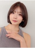 ココアベージュグラゲヘアーくびれ小顔オリーブグレー