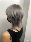 #ウルフカット#ハイトーンカラー#シルバー