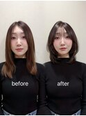[柴尾style]大人ガーリー/ダークアッシュ/似合わせカット/前髪