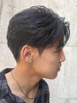 オーシャントーキョー(OCEAN TOKYO) 韓国マッシュフェザーパーマニュアンスパーマセンターパート黒髪