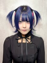 ルネラトーキョー(RUNERA TOKYO) ネイビー デザインカラー ウルフカット 刈り上げ女子