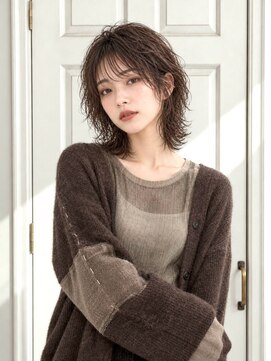 アロマ ヘアー ルーム 新宿3号店(AROMA hair room) 小顔ヘア/ミディアムウルフ/ボブ/ニュアンスウェーブパーマ/新宿