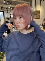 ディッセンバー 渋谷(December)&nbsp;ピンクベージュ/ケアブリーチ/ボブ/ボブレイヤー/ワイドバング