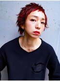レッドバイオレットカラ-☆ショートヘア☆ショートバング