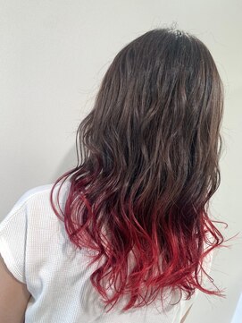 リー 甲子園(Lee) 【めばえスタイル】グラデーションカラー×レッドマニキュア