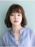 大人かわいいエアウェーブでふんわり柔らかほつれパーマ