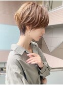大人可愛い前髪ありのひし形マッシュショートパーマ20代30代