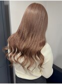 11366艶髪マロンベージュ韓国風巻きミルクティーベージュロング