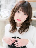 大人かわいいくせ毛風波巻きウェーブセミディc6越谷20代30代40代