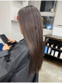 ブリーチなしのツヤツヤ透明感カラー