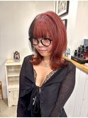 ツートンカラー レッドブラック