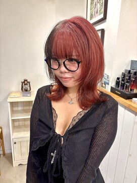 ジジ フィーカ 佐野(Gigi fika) ツートンカラー レッドブラック