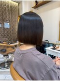 ブリーチなしチェリーブラウン髪質改善縮毛矯正酸性ストレート