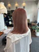 ヘアーワークス ボナ ウニクス店(HAIR WORKS bona)&nbsp;ローズピンクで色っぽい◎ストレートミディ/ブリーチ/Wカラー