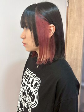 ミュラ(mulah) インナーカラーピンクベージュ似合わせカラー*艶髪ミディアム