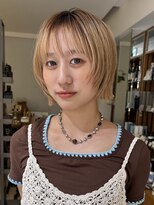ビファインクーアヴェダ(Be fine coo AVEDA)&nbsp;外はね　くびれボブ　ハイトーンレイヤーボブ/