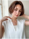 大人可愛い/イメチェン/前髪/ラベンダーカラー/小顔/ショート