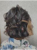 浴衣ハーフアップ