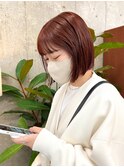 アプリコットブラウン×ボブ