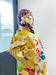 【misa】成人式/卒業式/サイド編みおろし/編みおろしアレンジ