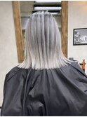 ホワイトグレージュバレイヤージュ、ハイライトショコラアッシュ