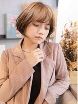 ハーバーズ バイ エムスラッシュ 鎌倉由比ヶ浜(Harbors by M.SLASH)&nbsp;■鎌倉/ミルクティアッシュ/艶カラー/ミニボブ/前下がり55★